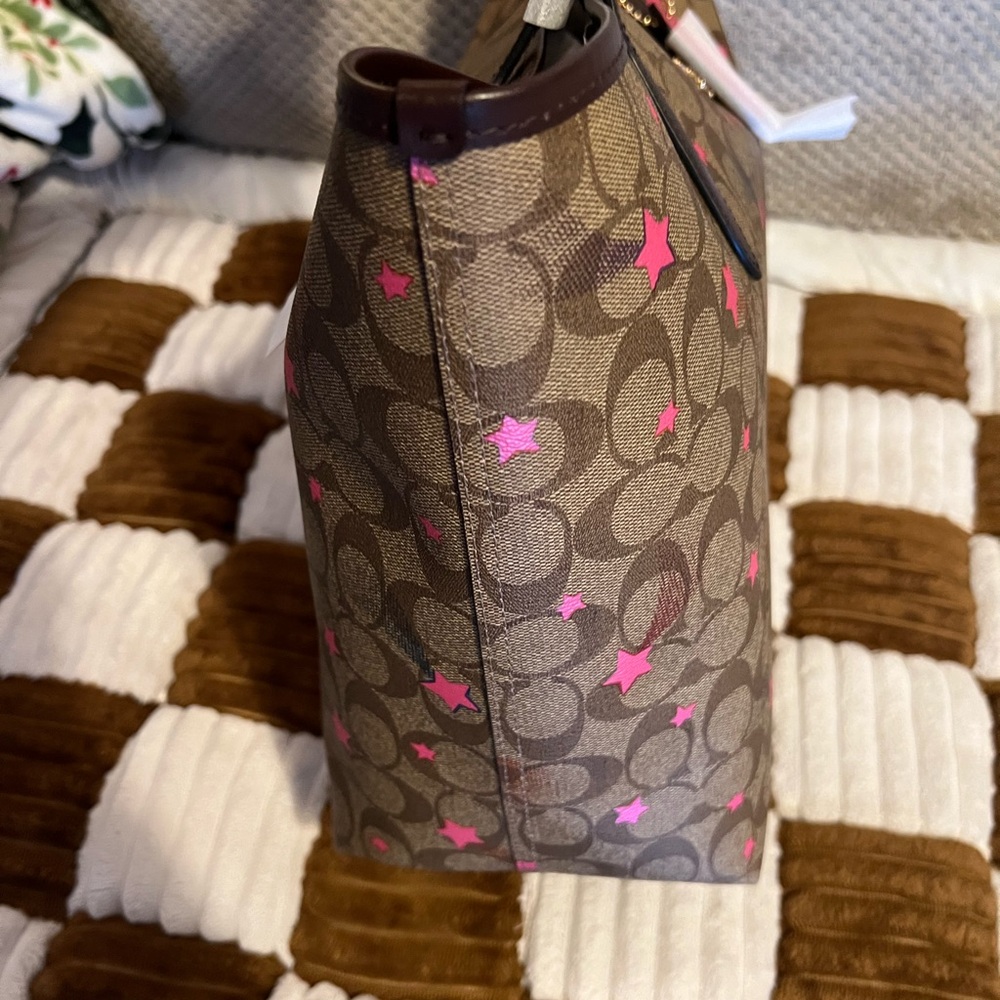 Coach Signature Disco Star City Tote in Khaki Multi NWTS! - Picture 3 of 7
